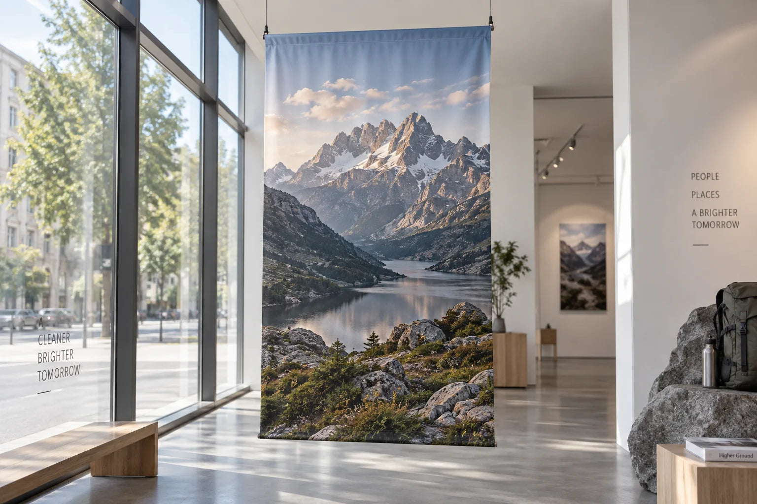 
Efterbehandling af banner til jernstang