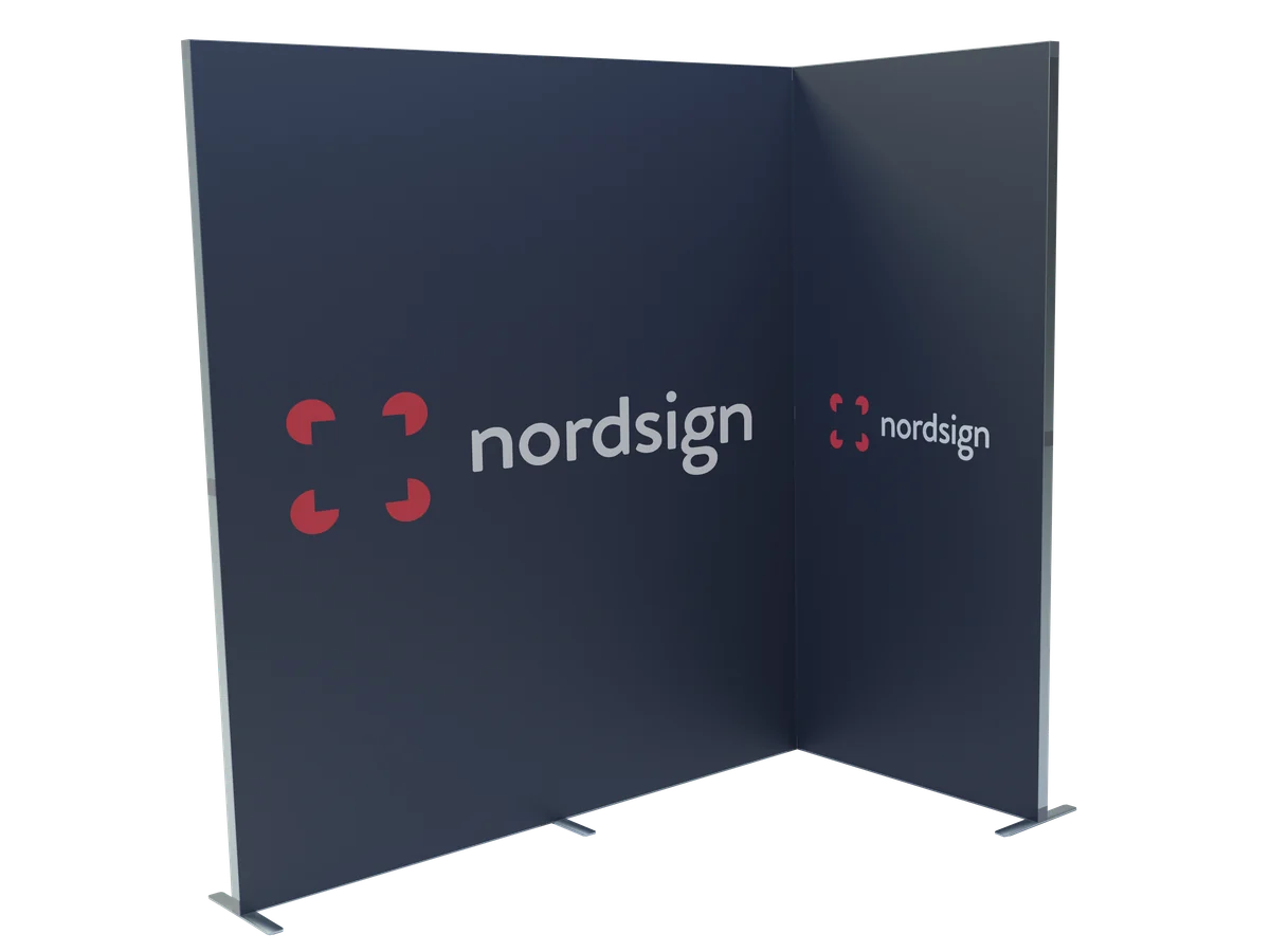 Foldable Display eksempel med sammenkoblede paneler i et hjørne