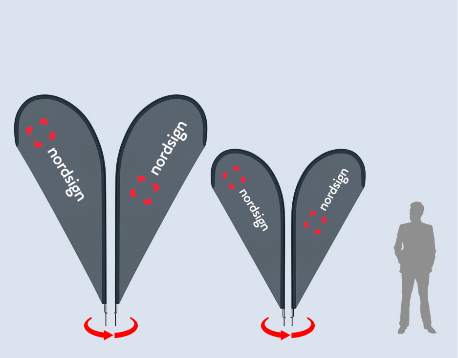 
Standard dobbeltsidet Drop-flag, Samba: 
Eksempel på Drop-flagets form