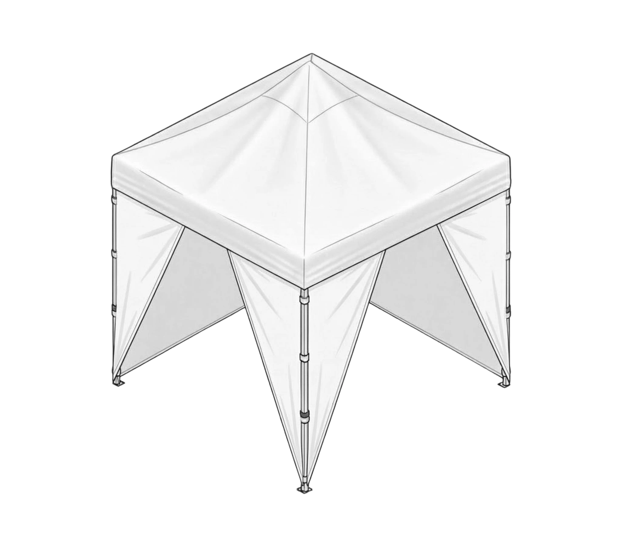 
Triangle corner curtains