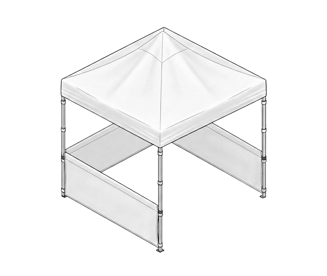 
Half tent wall